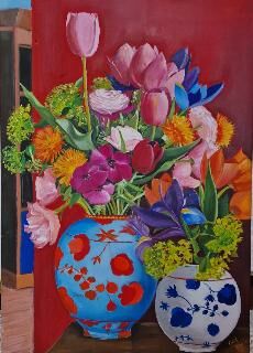 FIORI IN ROSSO  - a Paint Artowrk by Mariapace Gritti Morlacchi